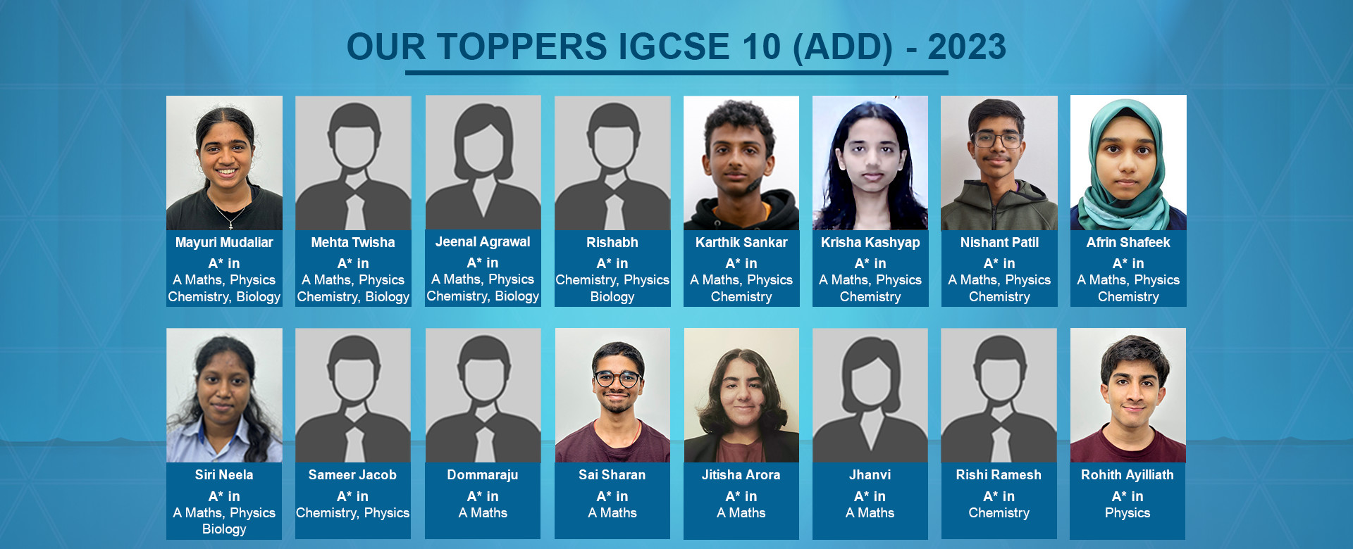Our IGCSE 10 A-Maths Toppers - 2023
