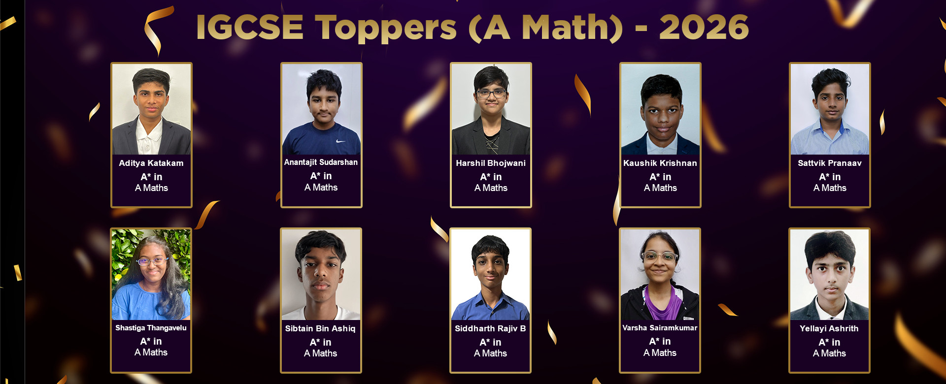 Toppers of IGCSE Exams(A Math) - 2026